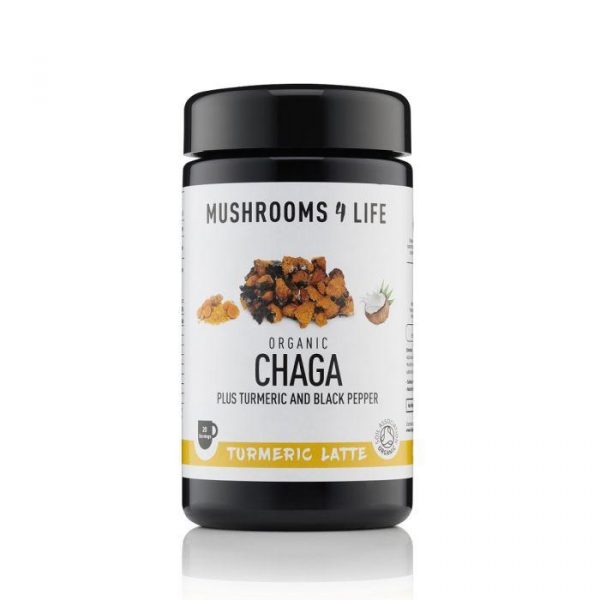 Chaga kurkuma paddenstoelen latte