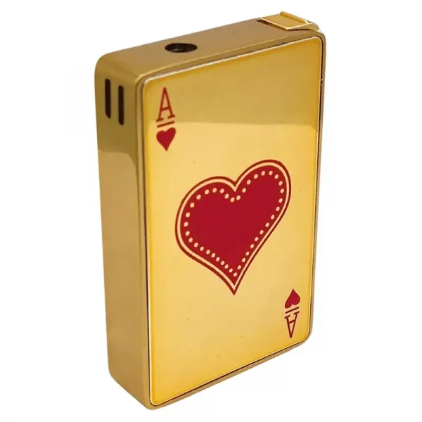 Poker play card lighter gold